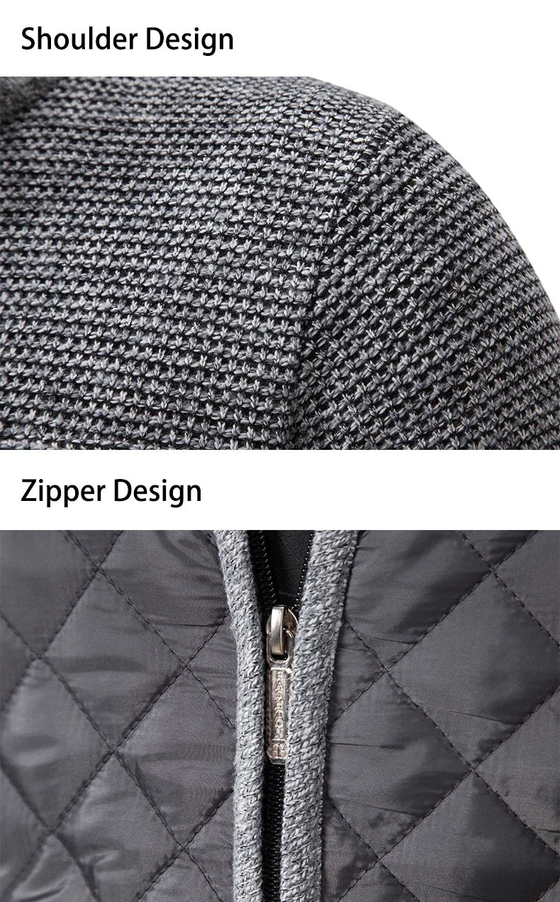 Autumn Winter Sweater Men's Loose Cardigan 2023 New Cold Cold High Neck Jumpers Patchworked Windbreaker Causal Jackets