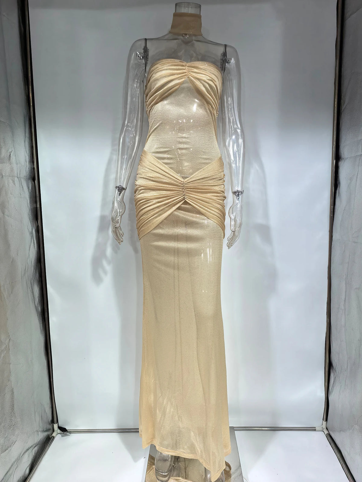 Sexy See Through Gauze Maxi Sequin Summer Dress Women Elegant Backless Birthday Party Dresses Long Prom Evening Dresses Vestidos