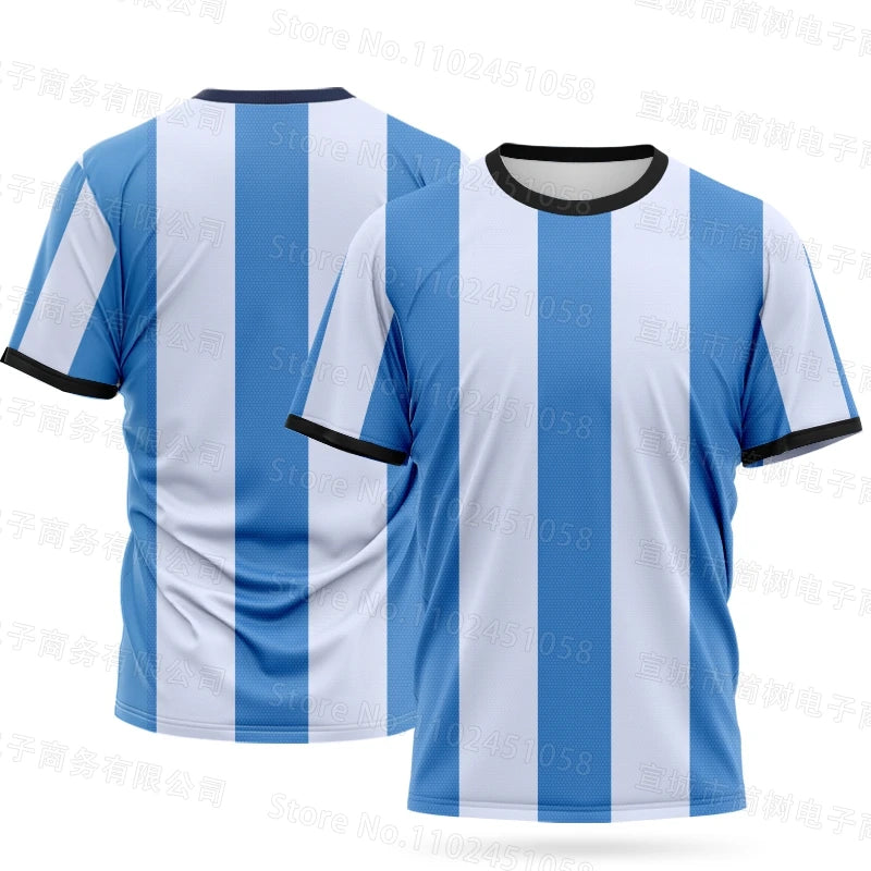 Summer Men Competition Team T-Shirts Fashion Striped Sports Shirt  Children Top Adult Women Tees Fitness Running Clothes