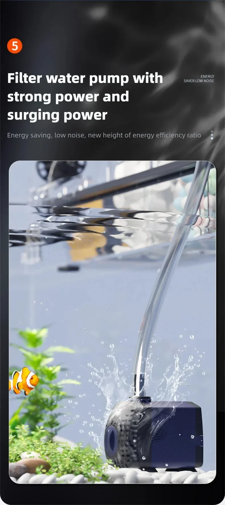 New Fish Tank Waterfall Filter Box Wall Mounted Built-in Silent Circulating Water Purifier For Aquarium Tank Box With Water Pump