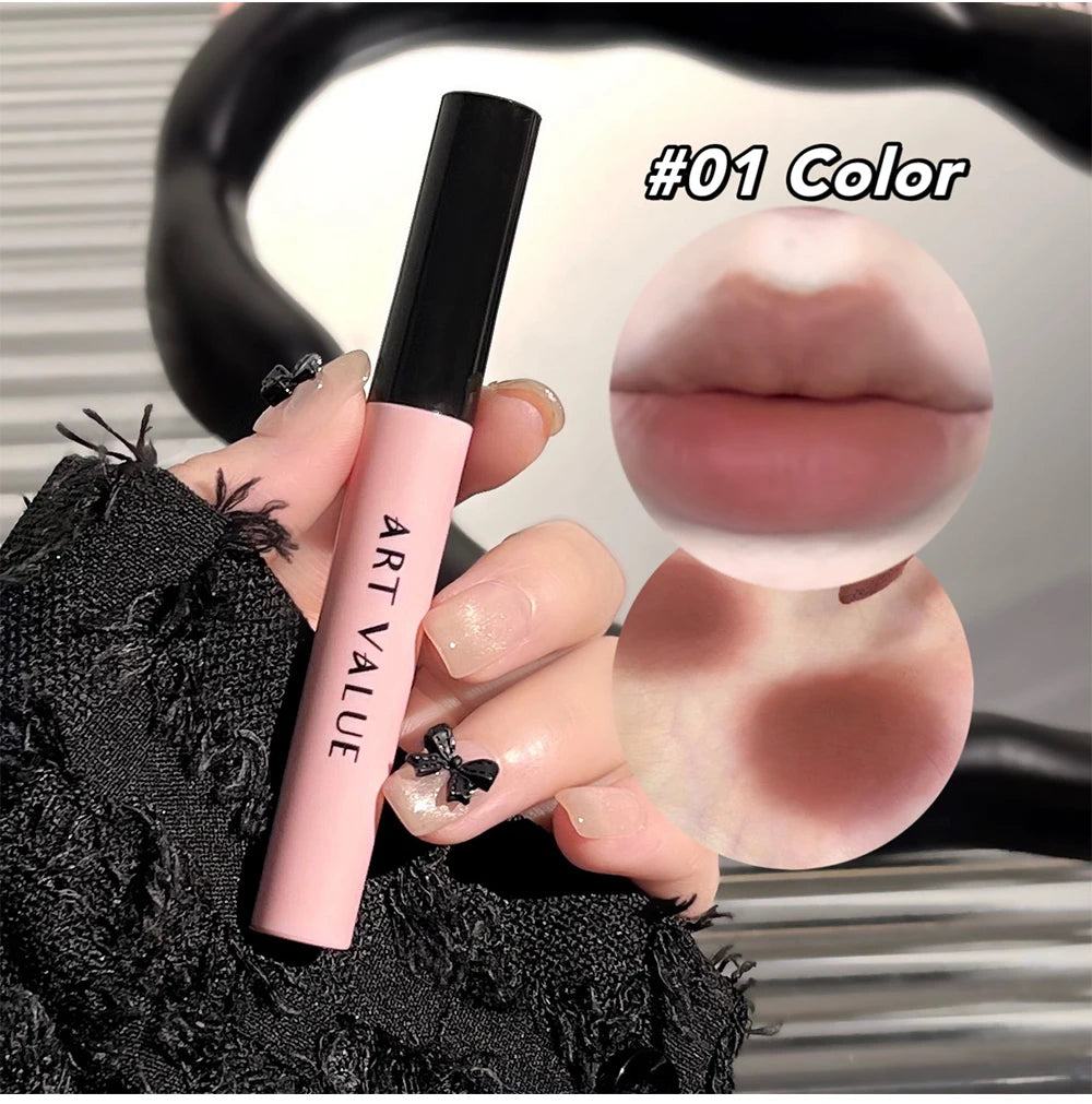 Art Value Black Pink Love Letter Lip Makeup Set Whitening Long-lasting Lip Mud Mirror Lip Glaze Gift Lip Glaze Set