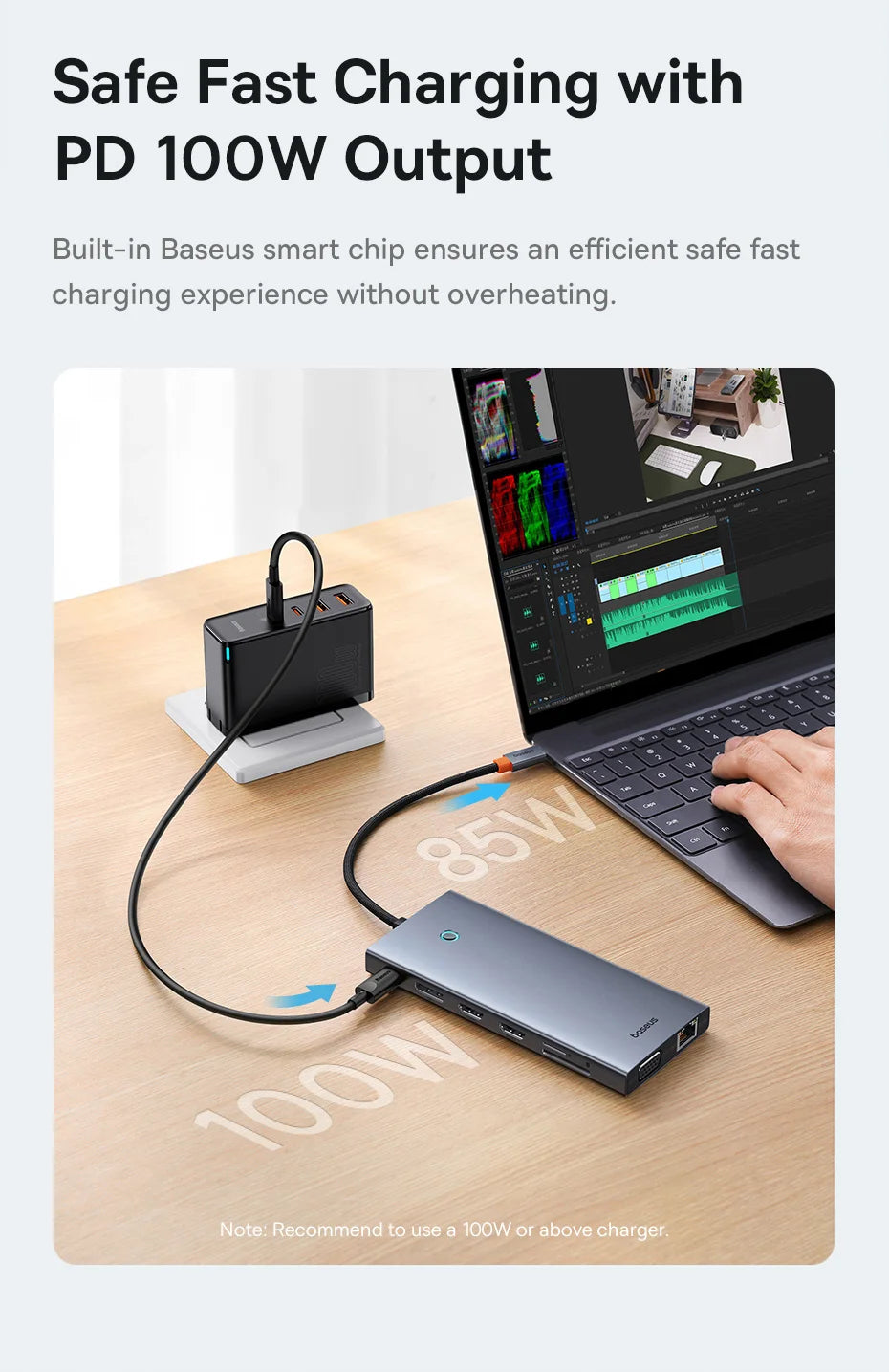 Baseus 13-in-1 USB C HUB to 2*HDMI 1*DP 4K@60Hz 1*VGA Quadruple Display USB 3.2 Adapter with RJ45 SD TF 3.5mm PD 100W Type C Hub