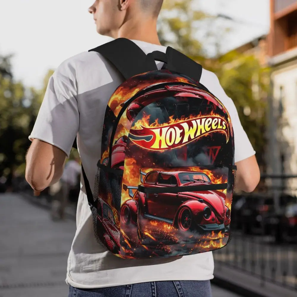 Hot Wheels Race Student Backpack School Bag Hiking Travel Daypack for Men Women Bookbag Shoulder Bags