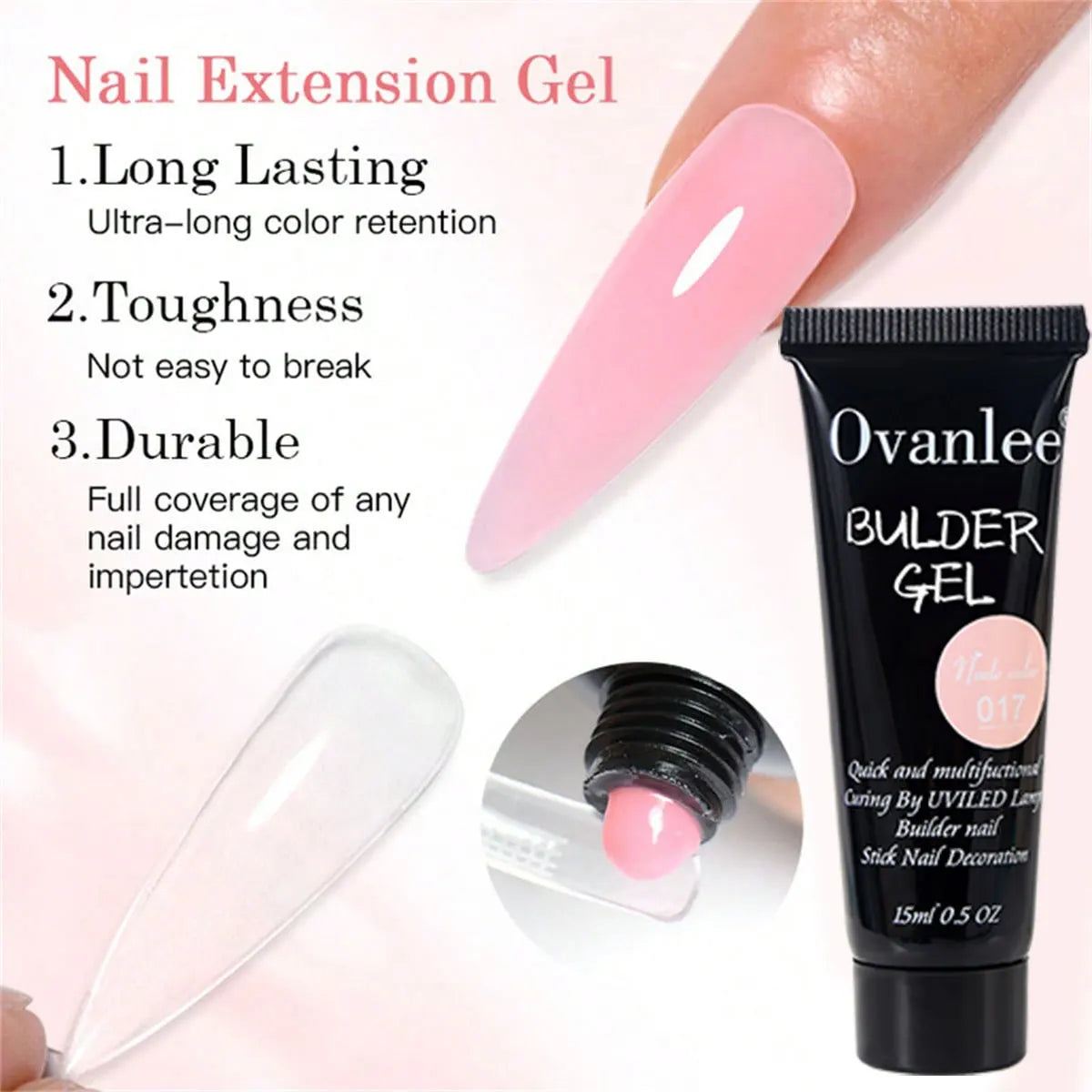 Ovanlee Polygel Nail Builder Kit with Mini UV/LED Lamp
