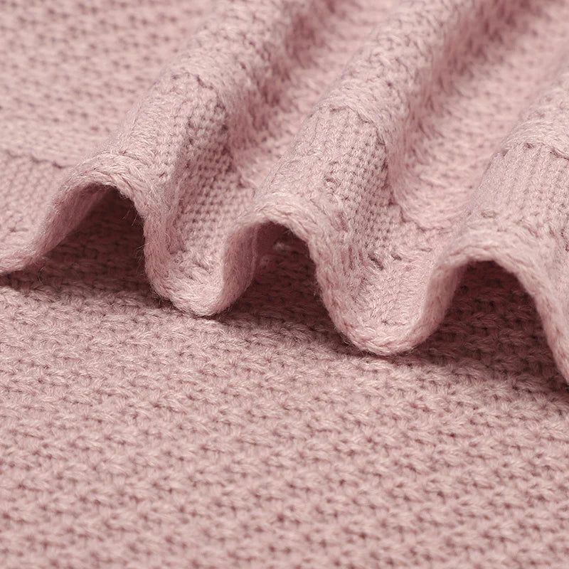 Super Soft Baby Blankets Swaddle Wrap 100*80cm Knit Pure Color Newborn Sleeping Covers for Stroller Bassinet Comfort All Seasons
