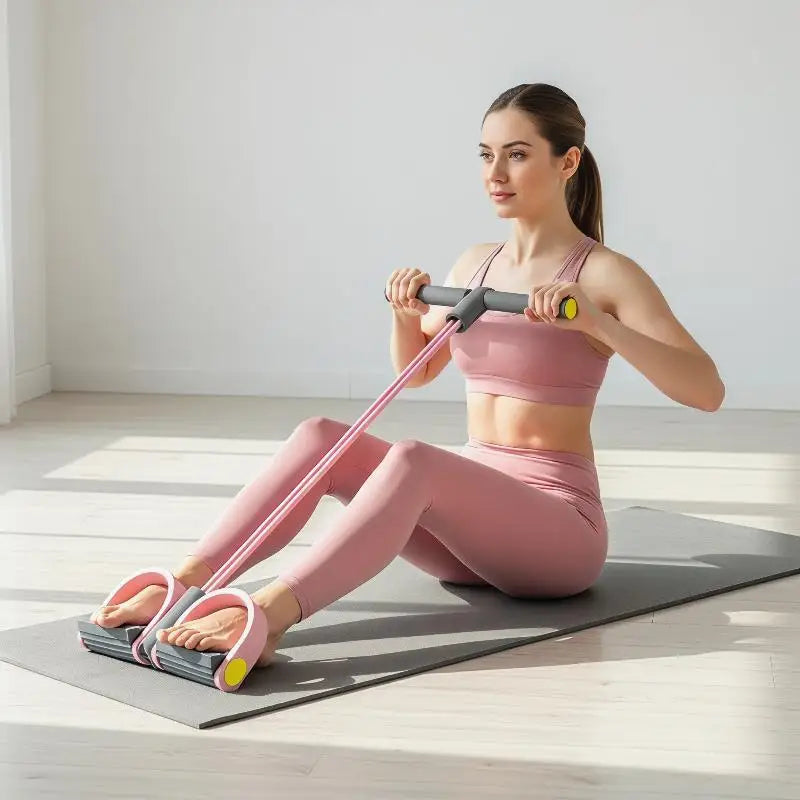 4-Tube Resistance Bands Yoga Pedal Puller Elastic Pull Rope Fitness Equipment For Abdomen Waist Arm Training