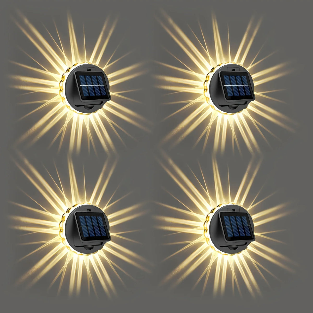 4 Packs Waterproof LED Decorative Light Outdoor Solar Stairs Lights for Wall Garden Yard Patio Pool Pathway Outside Solar Lamp