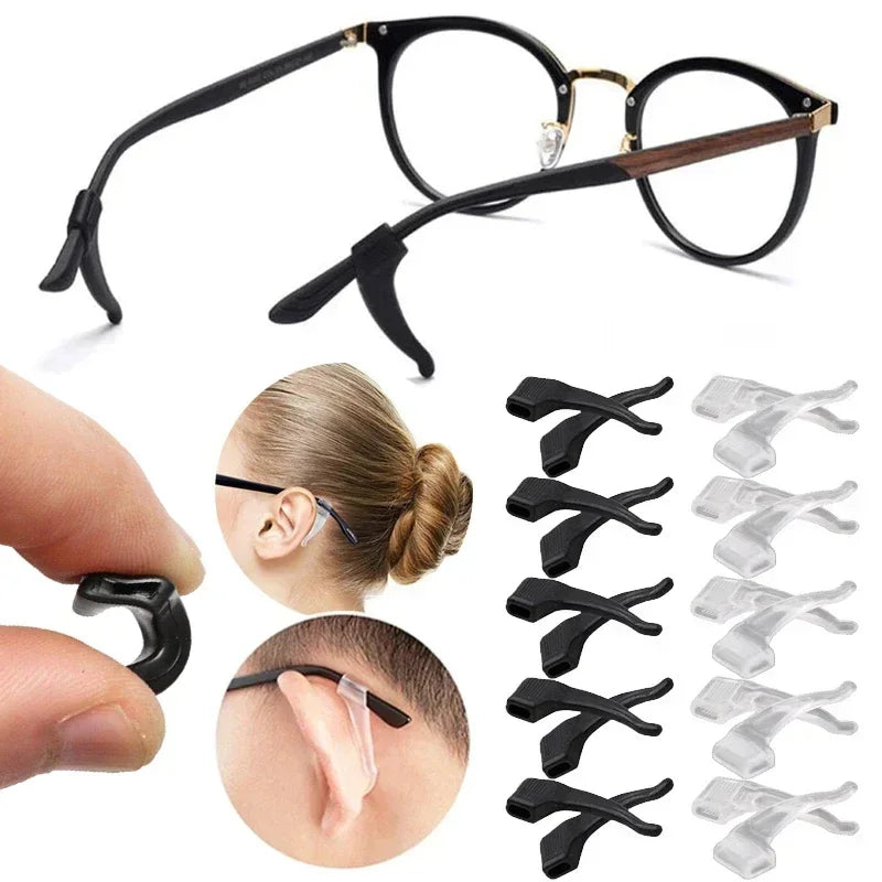 5-15pairs Silicone Anti-slip Glasses Leg Ear Sleeve Bracket Fastener Eyeglasses Accessories Grip Anti-fall Eyewear Holder