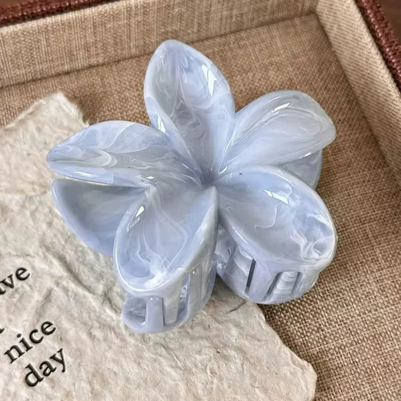 New Frangipani Fresh and Sweet Egg Flower Back of Head Disc Hair Shark Clip Hair Ornament Claw Hair Clips for Women