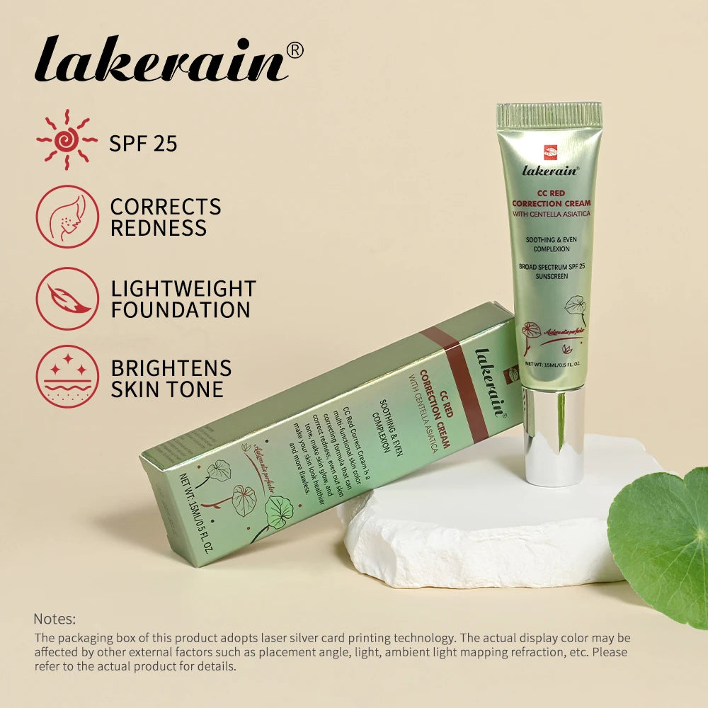 Lakerain Centella Color Changing CC Cream High Coverage Moisturizing Liquid Foundation Korean Face Base Makeup