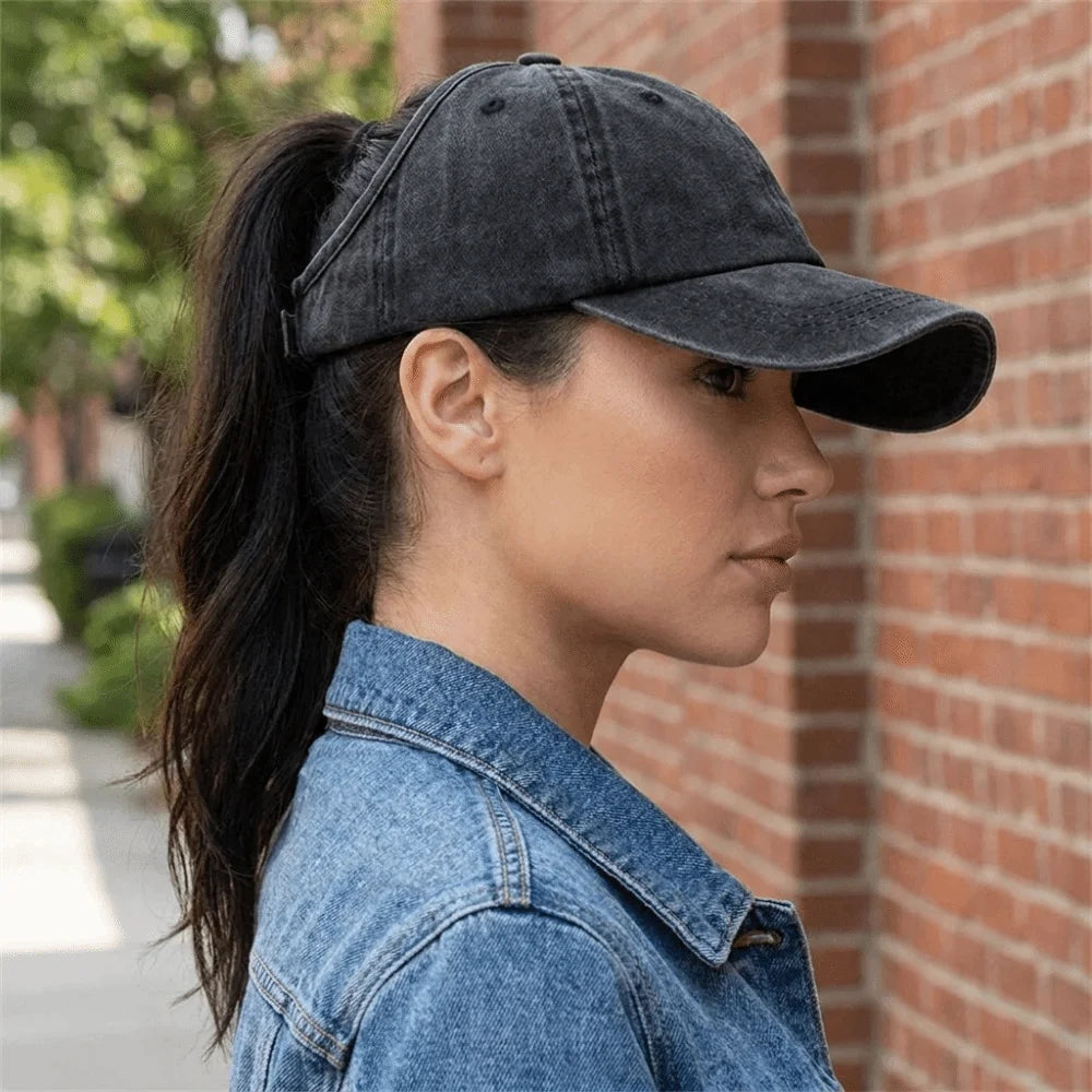 Visor Cap Solid Color Washed Baseball Cap Hip Hop Adjustable Empty Top Hat Snapback Cap Sunscreen Sun Protection Peaked Hat Men