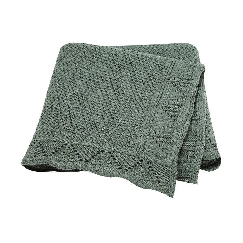 100*80cm Knitted Baby Blankets Breathable Lightweight Newborn Swaddle Receiving Quilt for Infant Boys Girls Toddler Throwing Mat