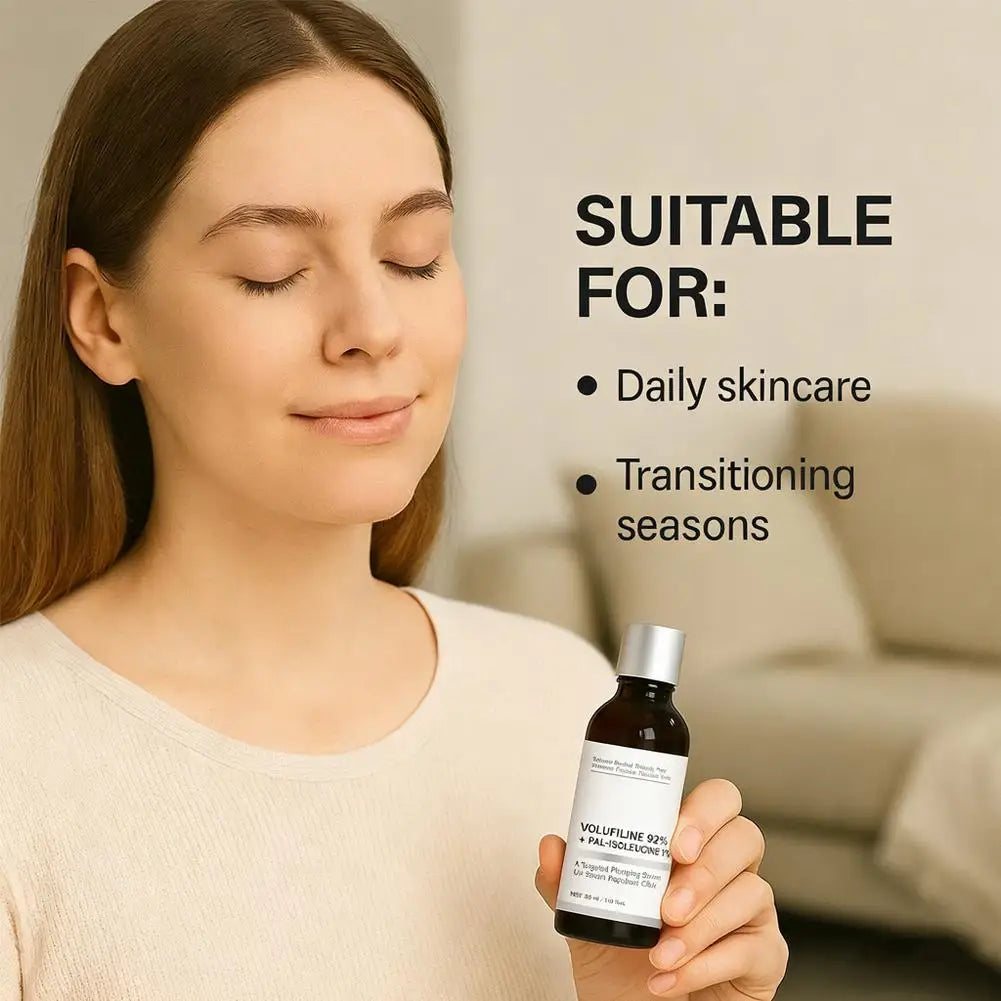 1/2PCS Volufiline Serum, Volufiline 92% + Pal-Isoleucine 1% Plumping Serum with Niacinamide Skin Radiance Boosting Facial Care