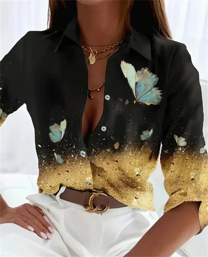 New Christmas Style Womens Long Sleeve Shirts Fashion Street Clothing Autumn Tops Christmas Santa Claus Snowman Shirts Ladies