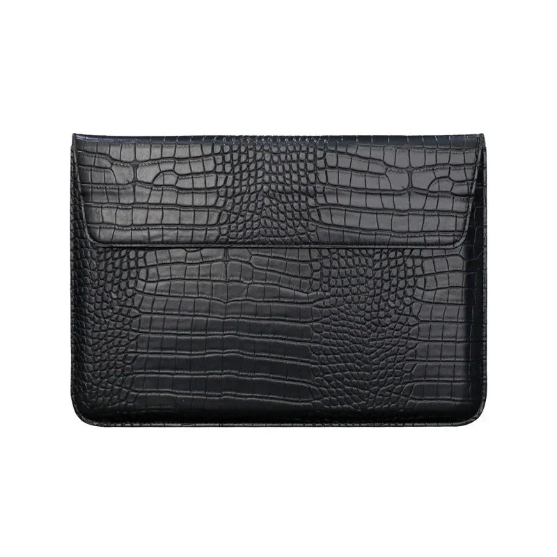 Textured PU Leather Flip Laptop Sleeve for 11–16-Inch Laptops