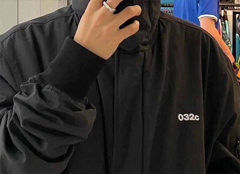 Black Multi-Pocket Bomber Jacket – Short Relaxed Fit