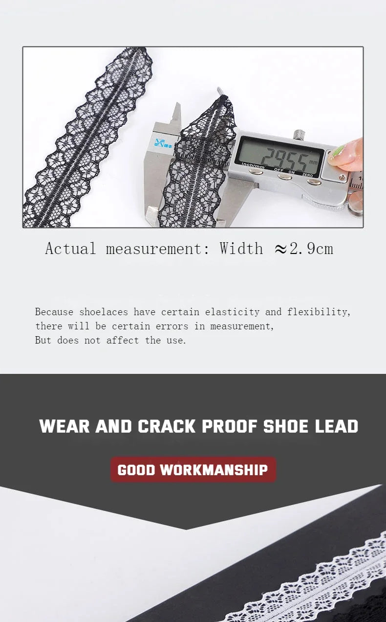 Lace Shoelaces for Women Casual Shoes 2.9CM Width Flat Shoelace for Sneakers Shoe Laces Accessorices Fancy Silk Shoelaces