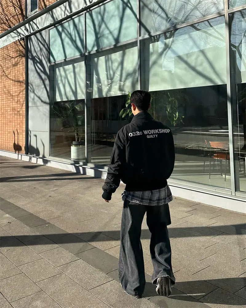 Black Multi-Pocket Bomber Jacket – Short Relaxed Fit