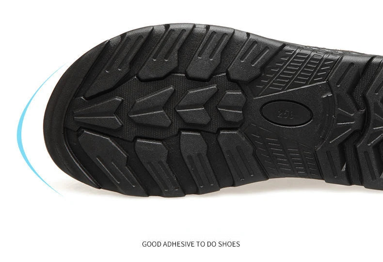 Summer Men Leather Sandals Genuine Leather Non-slip Men Shoes Slippers Outdoor Thick-soled Beach Shoes Comfor Soft Men sandalias