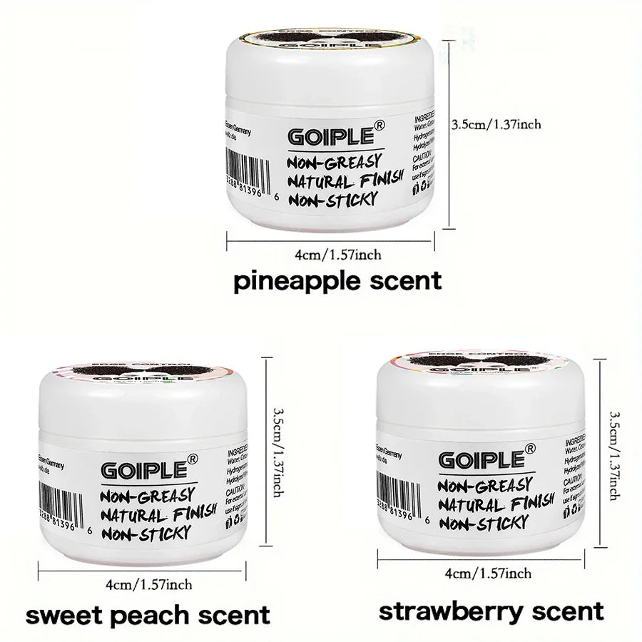 GOIPLE 3 Fruity Flavours 30g Edge Control Gel Set Fixing Broken Hair Smooth Anti-Frizz Strong Hold Styling Edge Controls Wax