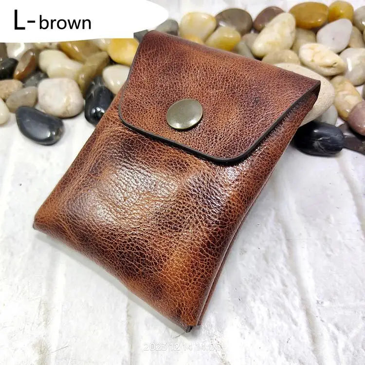 Mini Waist Bag Genuine Leather Belt Pouch Wallet Card Holder Car Key Purse Pack Driver's license Case Men Women 6071