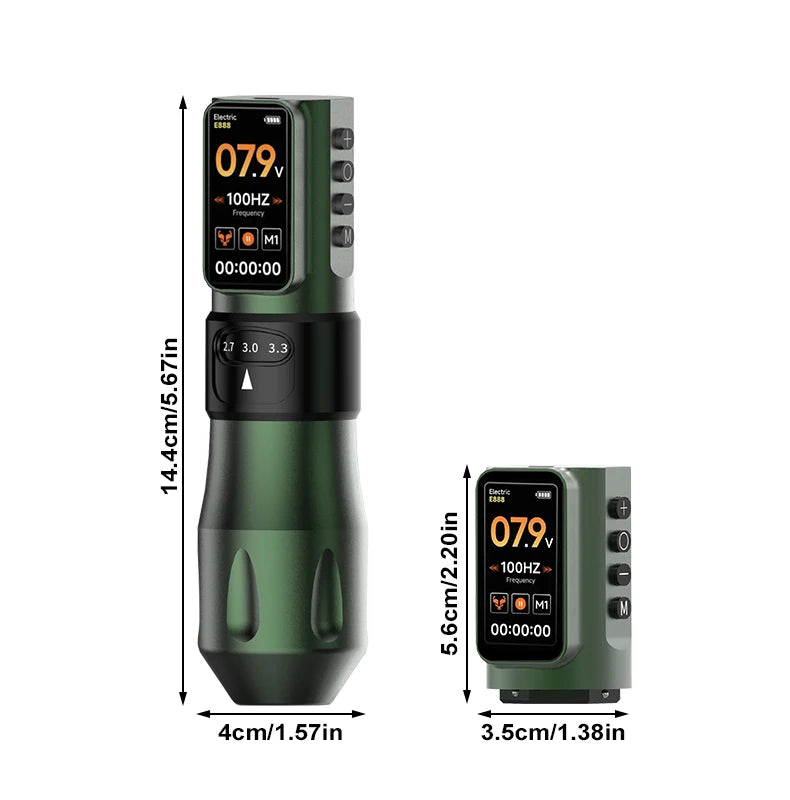 ELF Pro Tattoo Machine Pen Wireless Power Supply Battery 1700mAh Adjustable Stroke LED Display Permanent Makeup Tattoo Gun