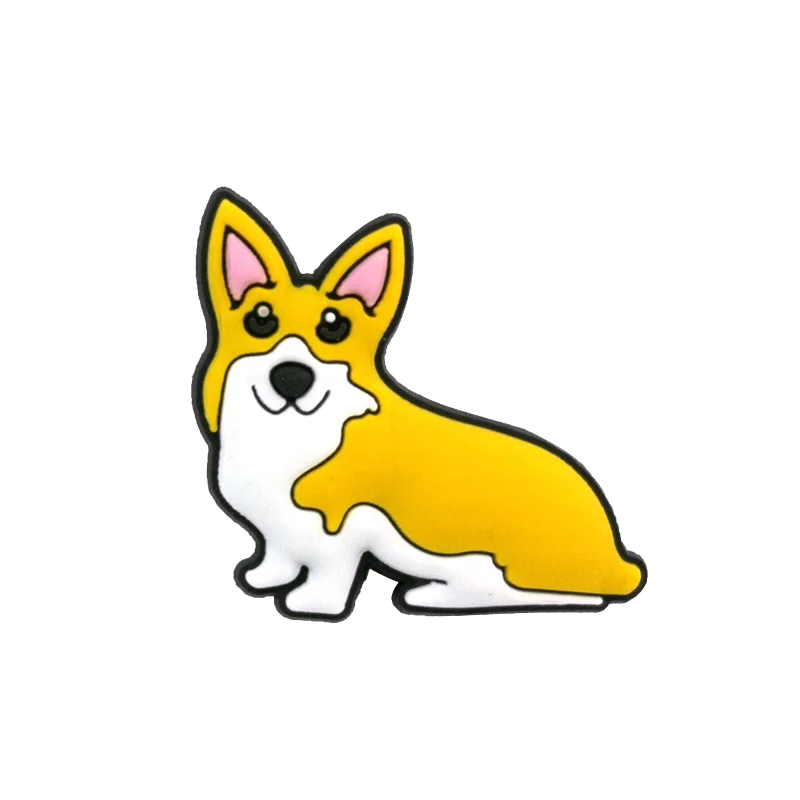 1pcs PVC Dog Shoe Charms Corgi Bulldog Puppy Husky Shoe Decoration Pins for Women Men Kids Sandal Accessories Buckle Ornament
