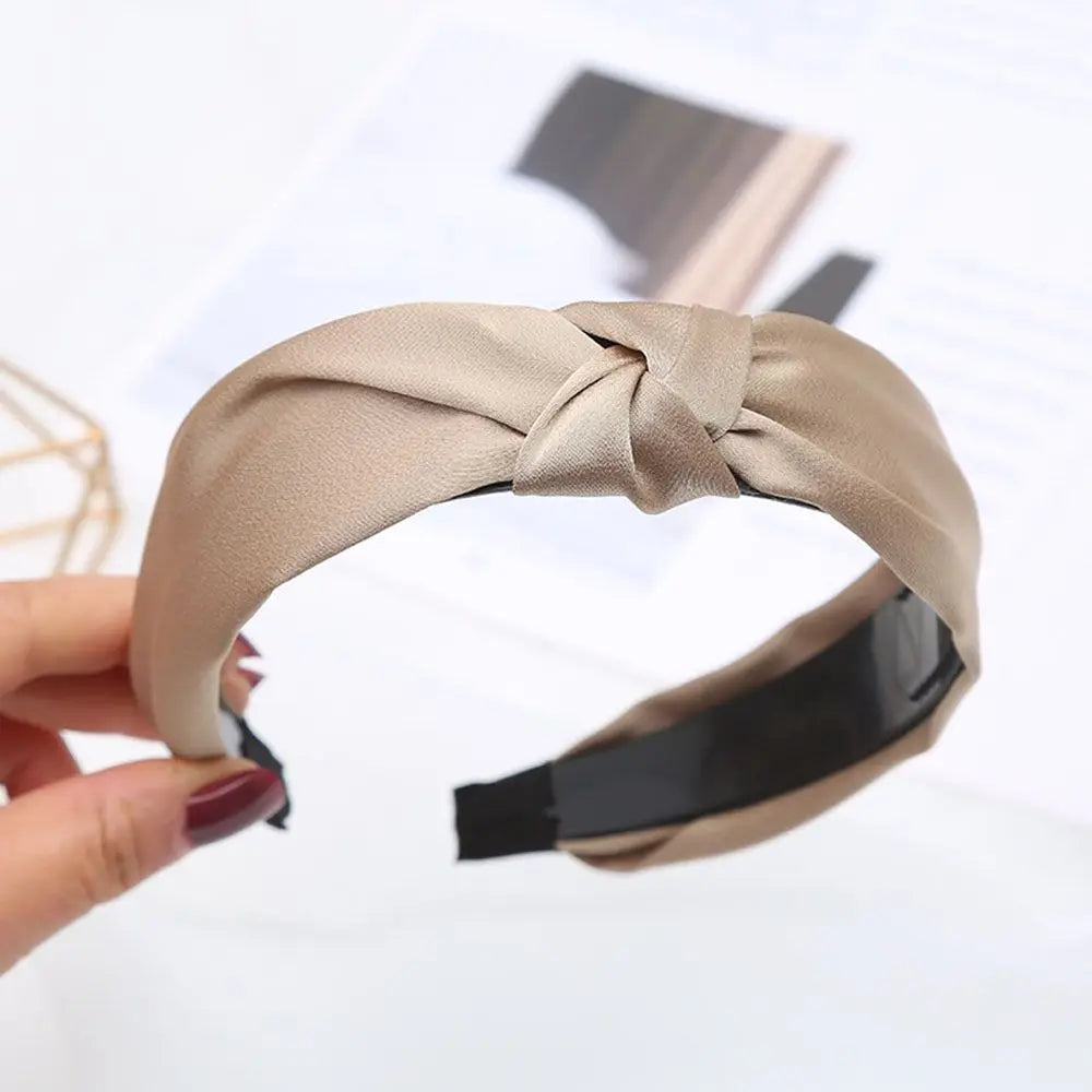 Women Girls Wide Top Knot Hair Bands Headdress Solid Color Cloth Headband Bezel Girls Hairband Hair Hoop Female Hair Accessories