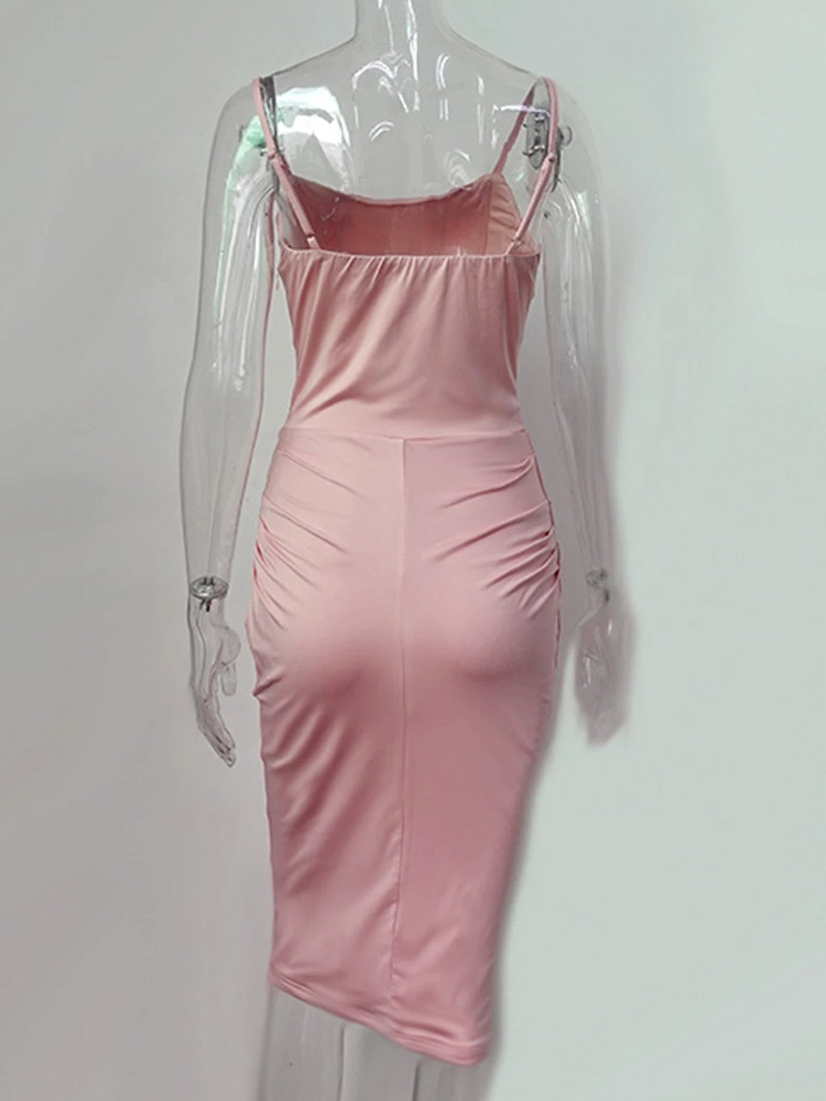 Sexy pink slip summer dress women elegant cocktail evening party dresses woman luxury bodycon backless birthday dress vestidos