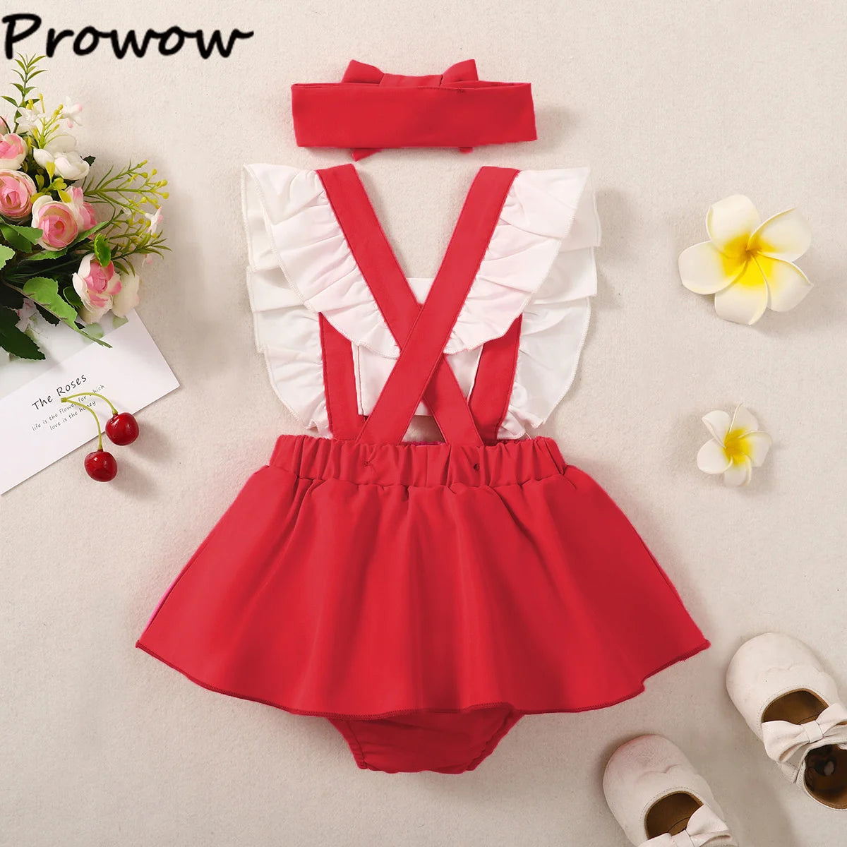 Prowow Baby Girls Clothes 2025 Summer Backless Patchwork Bodysuit Dress For Infants Newborns Clothing Letter Baby Girl Romper