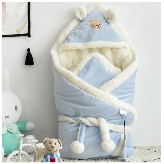 Baby baby's blanket winter thickened newborn baby  supplies autumn and winter outing cloak anti-startle quilt