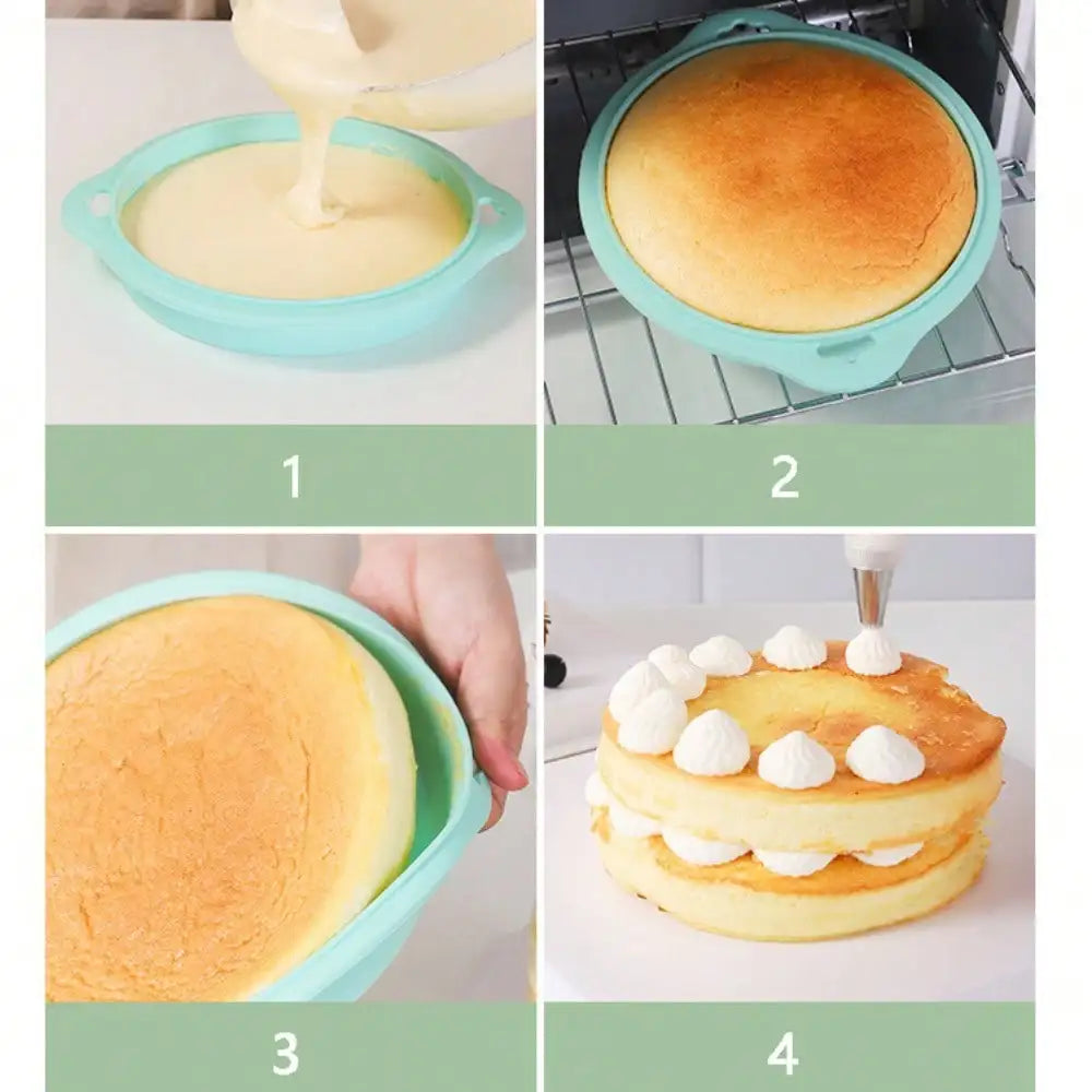 1pc 4/6/8 Inch High Quality Silicone Round Cake Mold Food Grade High Temperature Resistant Oven Baking Sandwich Baking Tools