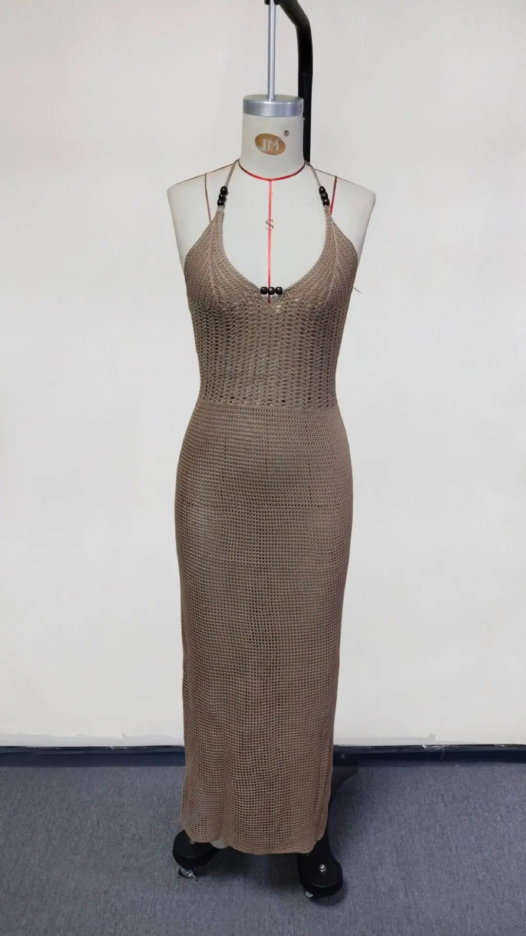 2026 Women's Sexy Hollow-Out Backpack Hip-Revealing Halter Neck Suspender Strap Knit Beach Dress Women Dress Elegant Fashion