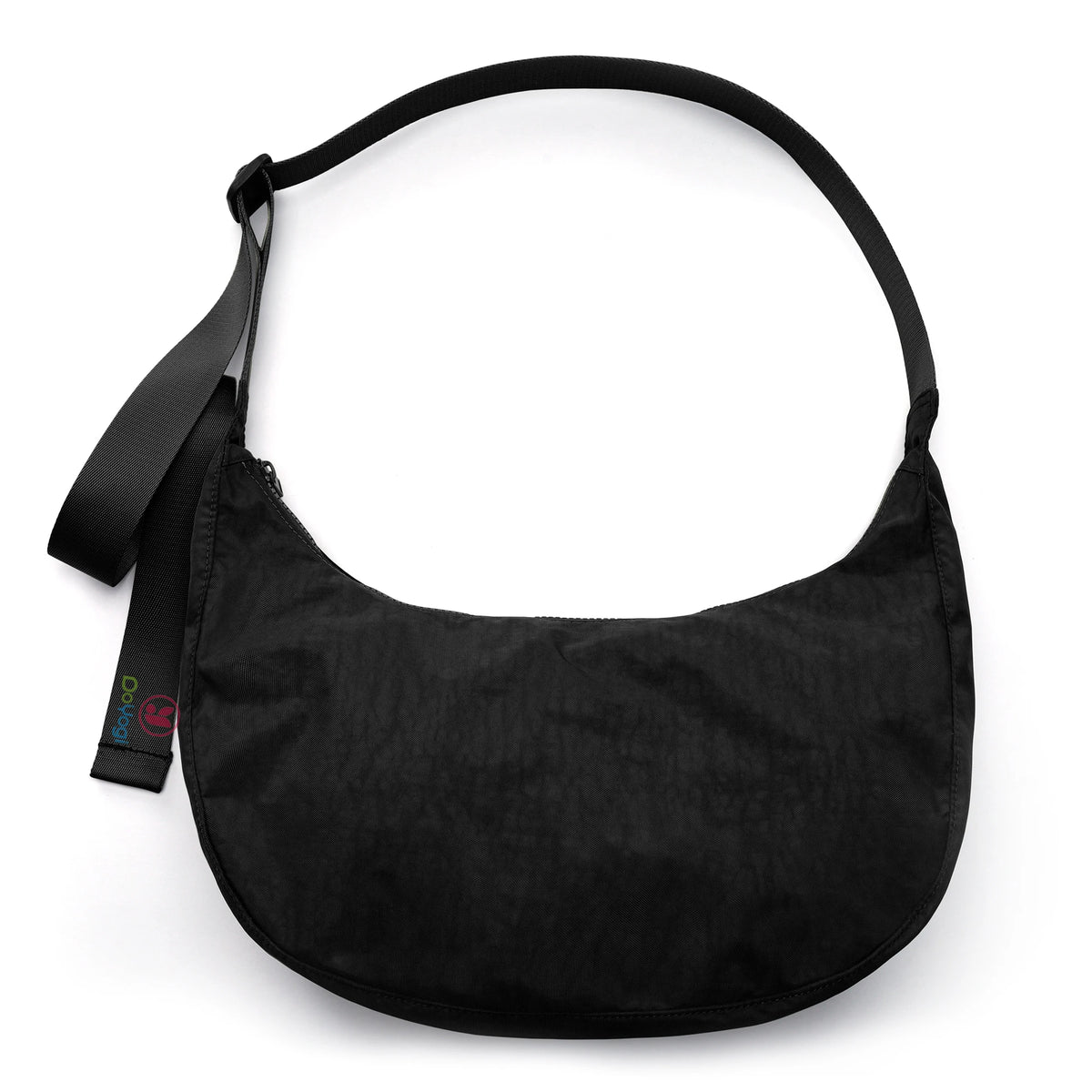 Nylon Medium Crescent Bag for Women Men,Crossbody Bag with Adjustable Strap&Dual Interior Zip Pocket Casual Daily Shoulder Bag