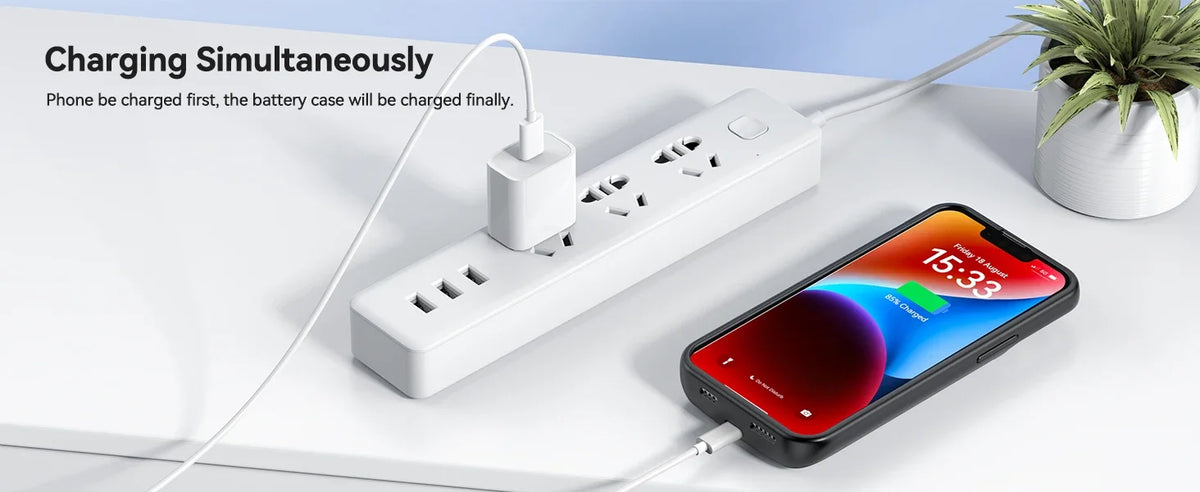 NEWDERY 4800mAh Battery Charger Case for iPhone 12 13 14 15 Pro Max/12mini/13mini Power Case Portable Charging Power Bank Cover