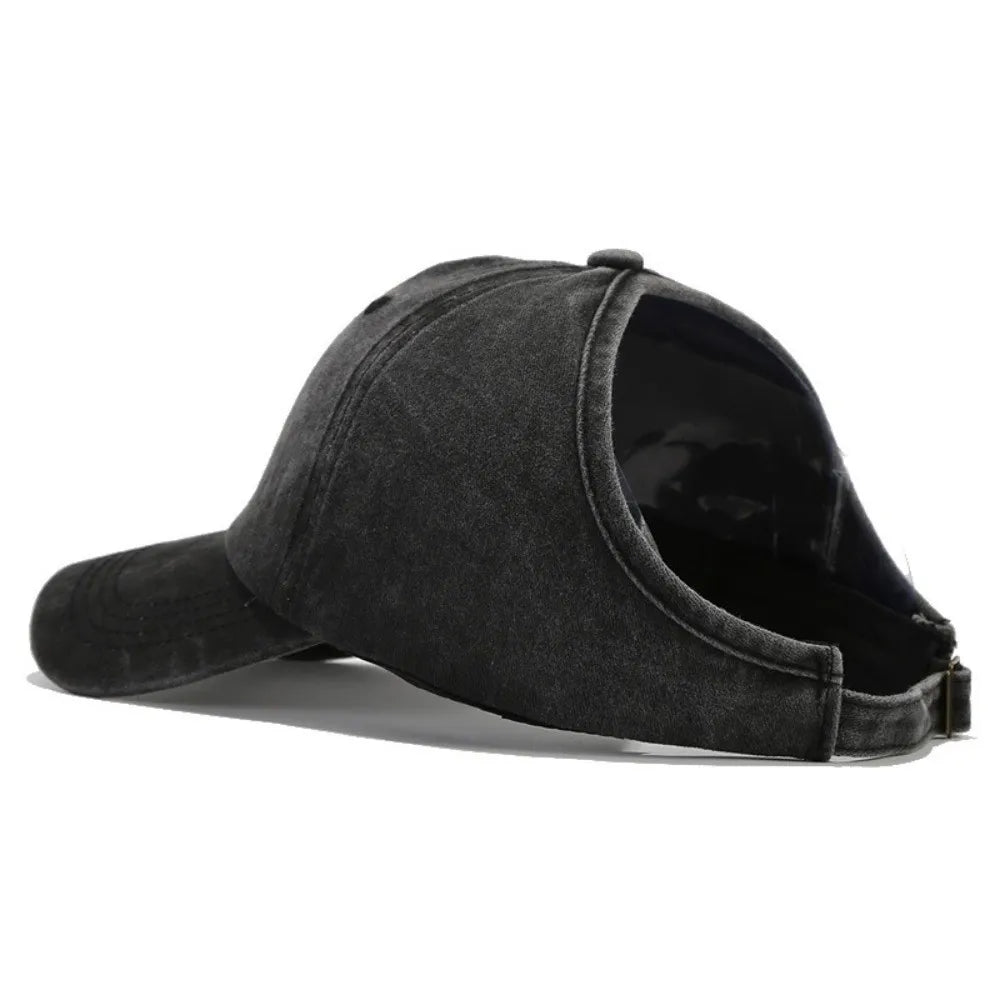 Visor Cap Solid Color Washed Baseball Cap Hip Hop Adjustable Empty Top Hat Snapback Cap Sunscreen Sun Protection Peaked Hat Men