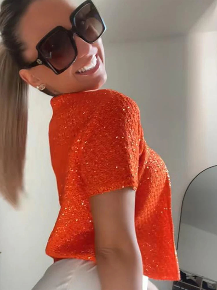 Women's Tank Tops Knitted Sequined Vests Summer Female Square Collar Sleeveless Backless Bodycon Crop Top Chic Lady Knitwear New