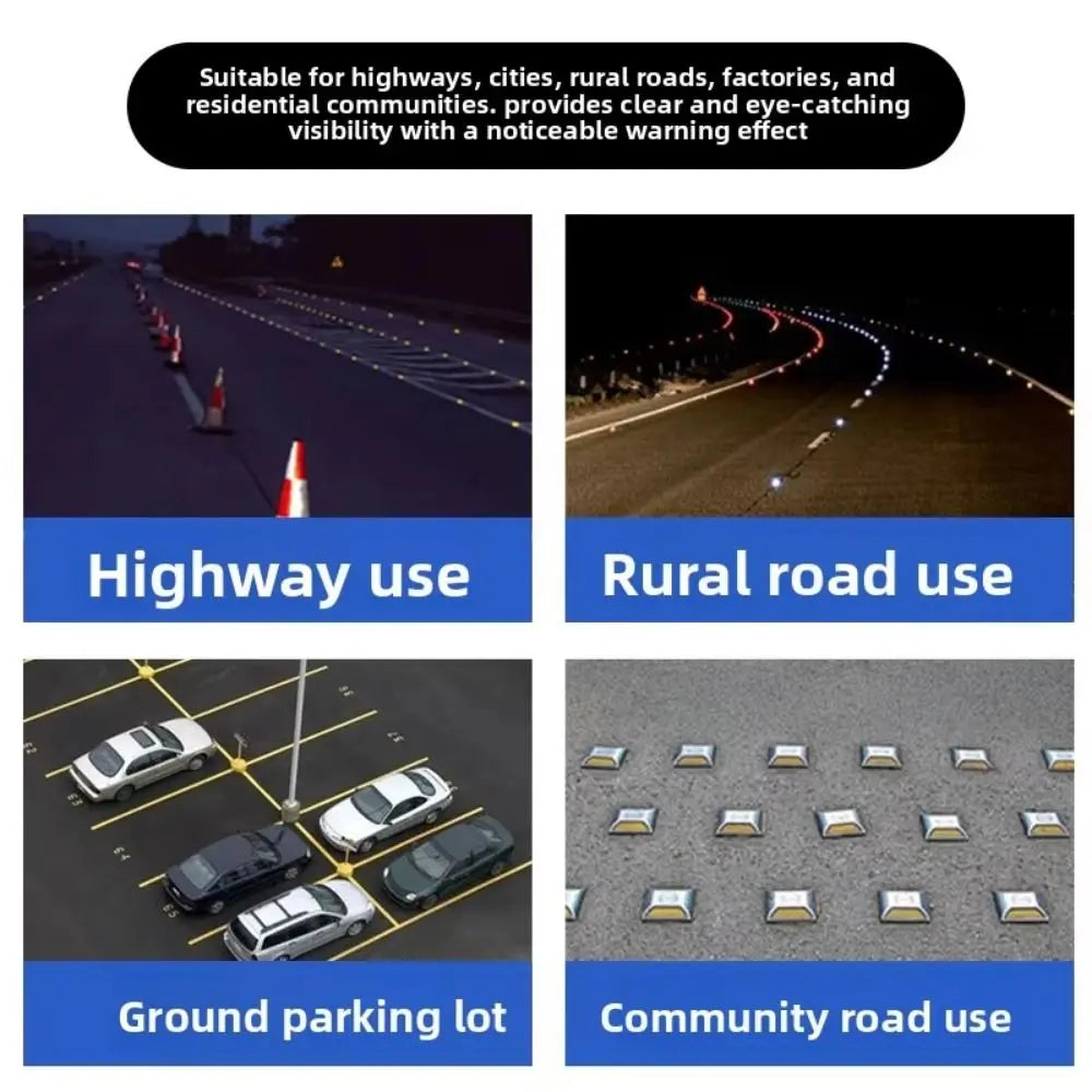 Solar Powered Solar Road Stud Light Outdoor Lighting Durable LED Ground Light Flashing Double Side Traffic Marker Light