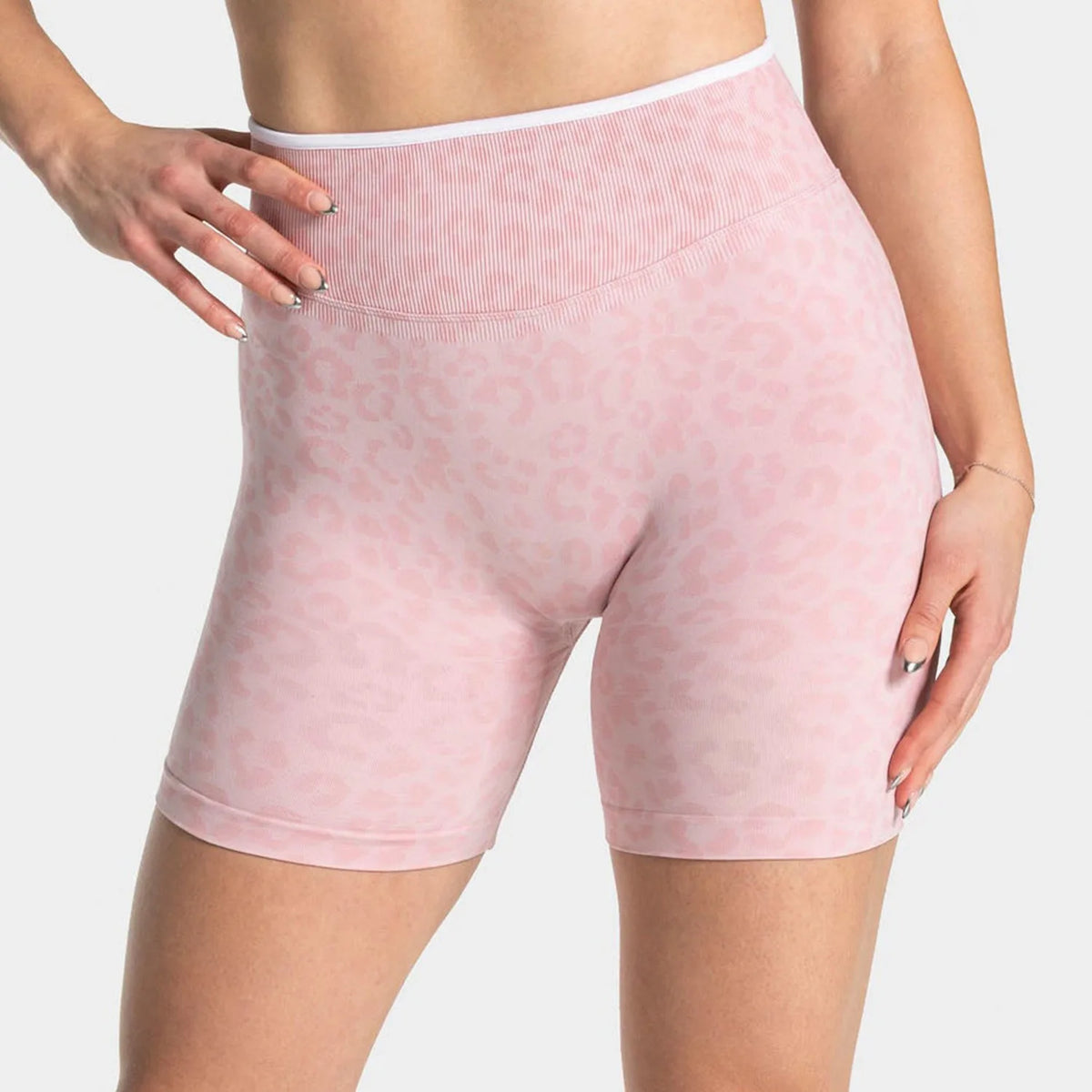 NO LOGO Women leopard print yoga fitness suit, contrasting edge sports bra high waisted leggings running cycling headband