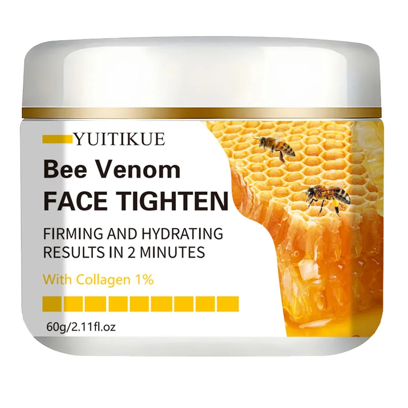 60g Bee Venom Face Tightening Cream With Collagen Vitamin E Hyaluronic Acid Hypoallergenic Deep Moisturizer For All Skin Types