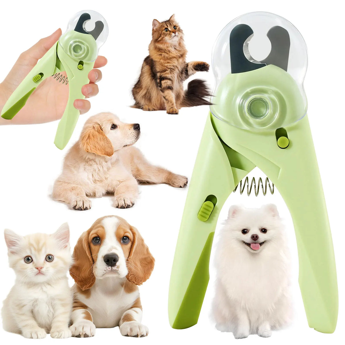 LED Light Dog And Cat Nail Clipper And File with Scissors Complete Pet Grooming Tool for Dogs And Cats