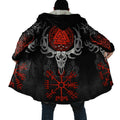 Winter Fashion Mens cloak Norse Odin Raven Tattoo 3D Printed Thick Fleece Hooded Coat Unisex Casual Warm Cape coat DP23
