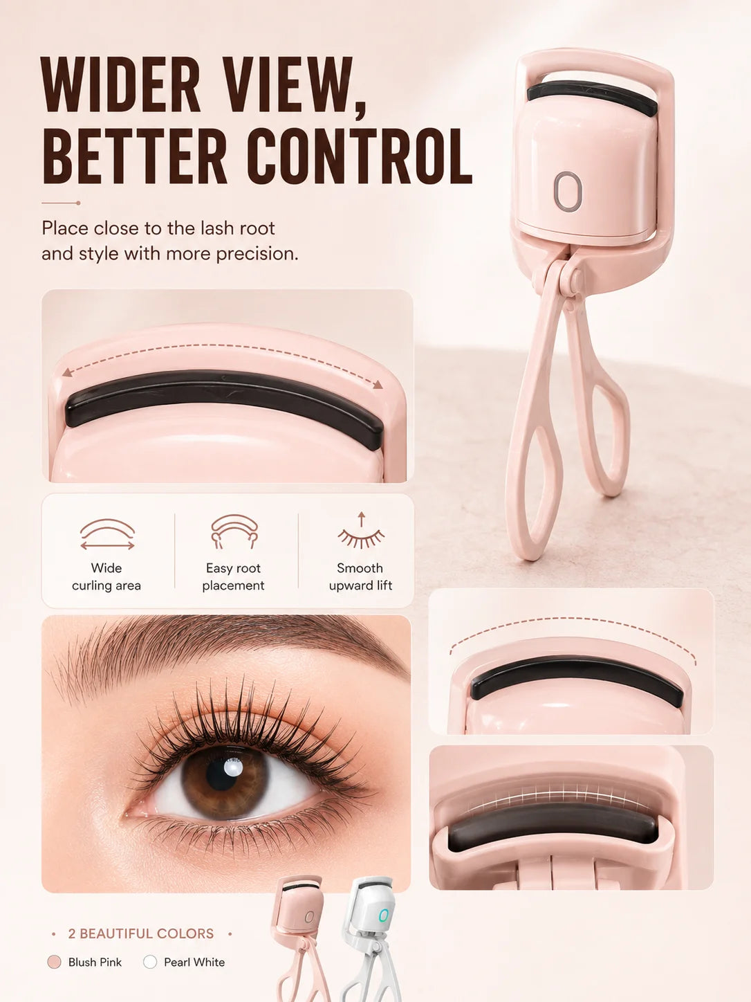 Rechargeable Eyelash Curler For Women Electric Heated Lash Curler Portable Eyelash Styling Makeup Tool