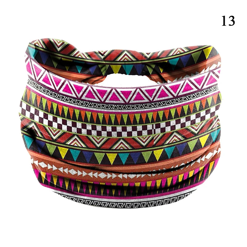 Bohemian Knot Turbans Yoga Elastic Head Wrap Women Fashion Vintage Elastic Hair Band Lady Wide Headbands Female Hair Accessories