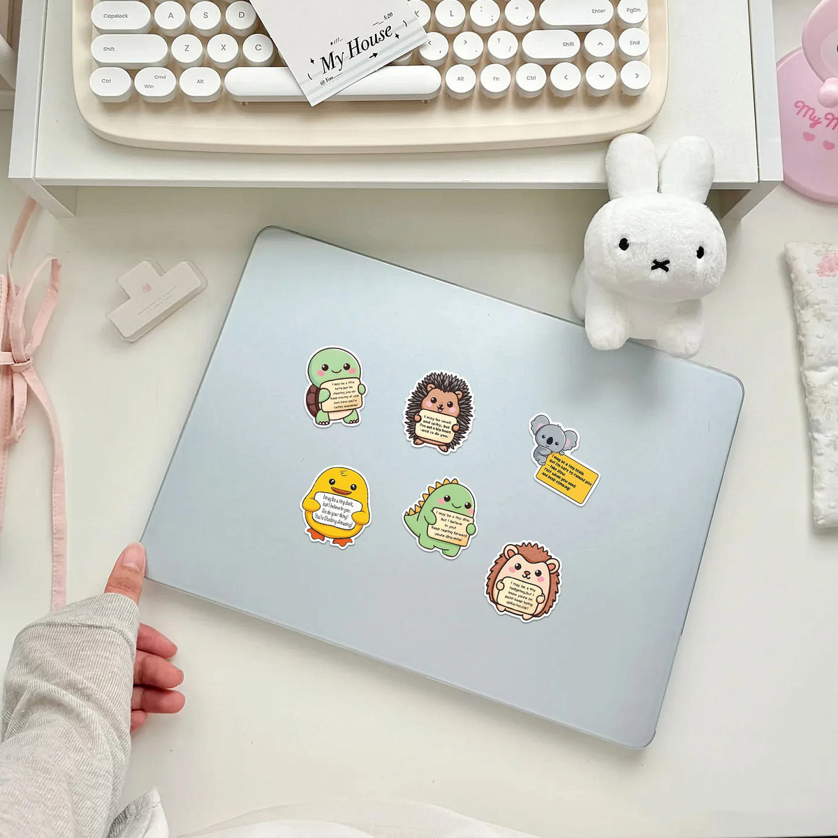 50Pcs Cute Emotional Support Animal Stickers Animal Motivational DIY Stickers Scrapbooking Phone Luggage Waterproof Decals