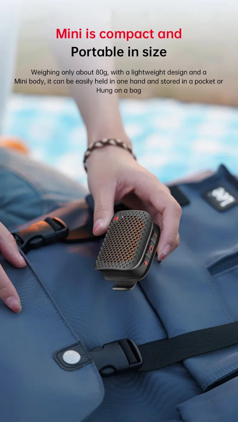 Mini Outdoor Speaker M3 TWS Stereoscopic Wireless Touch Speaker Lightweight Bluetooth 5.4 Magnetic Clip Sports Music Player