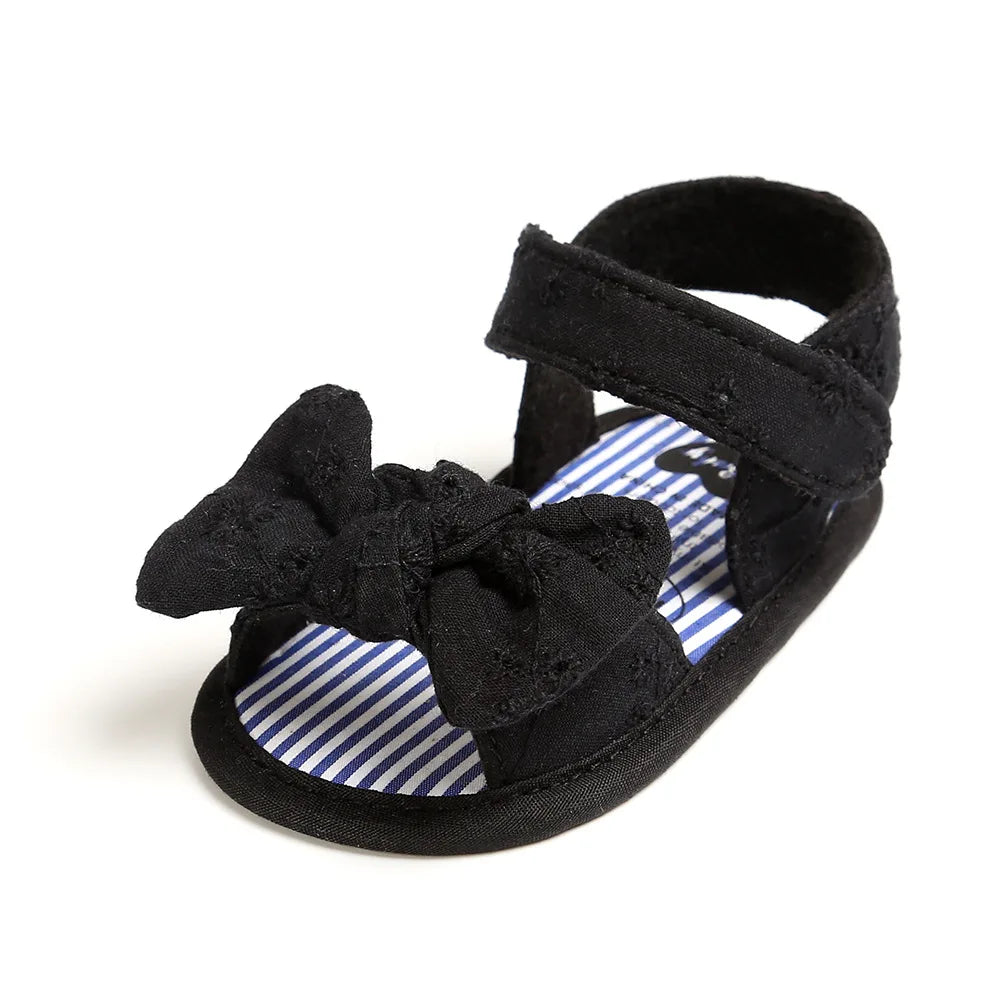 Baby Summer Beach Sandals with Butterfly Bow 0-18 Months Neonatal Casual Shoes Fashionable Indoor and Outdoor Flat Shoes