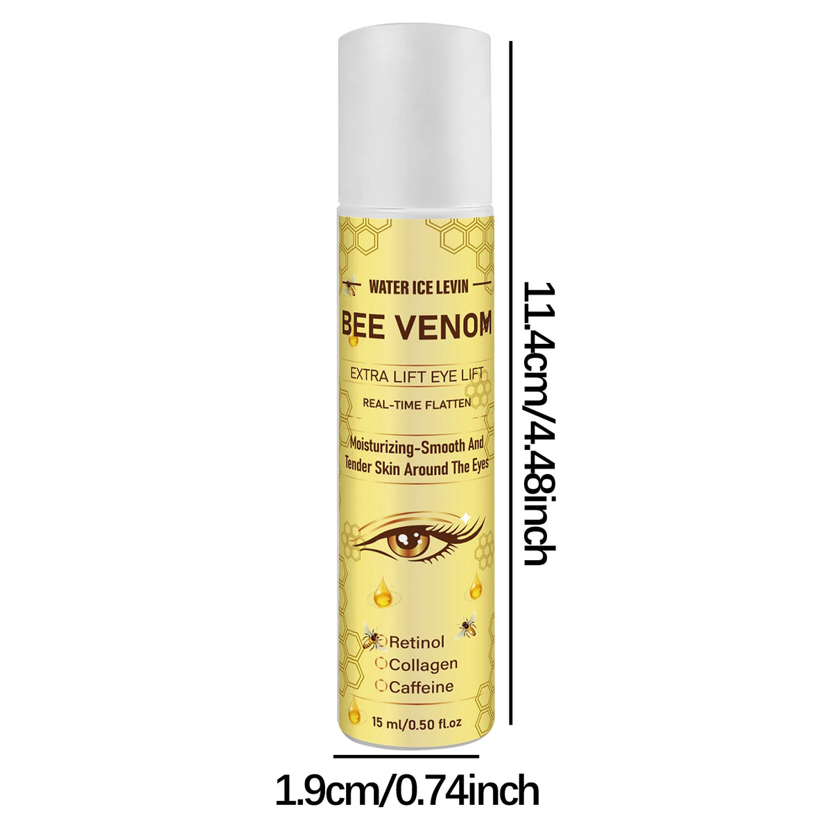 Bee Venom Roll‑on Eye Cream Retinol Collagen Caffeine Real‑Time Flatten Tightening Brightening Moisturizing Eye Treatment 15m