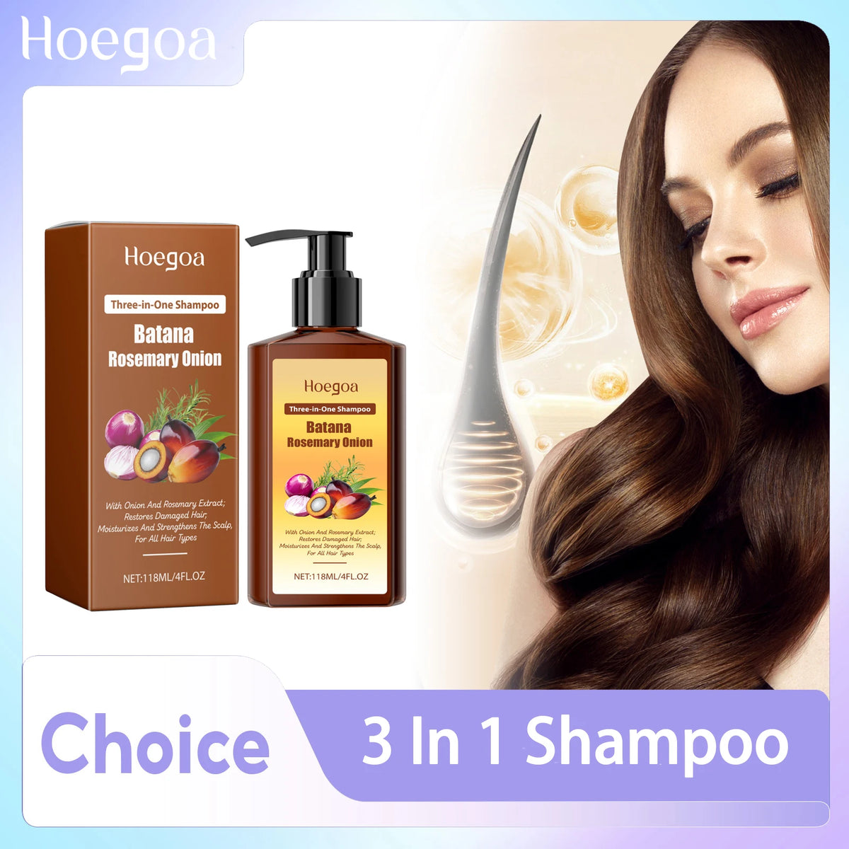 Batana Hair Growth Shampoo Nourish Hair Follicles Strengthen Root Smooth Frizzy Anti Hair Loss Treatment Thickening Hair Shampoo