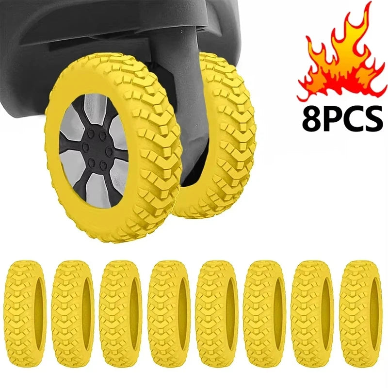 8 Pcs Silicone Luggage Wheel Protector Shoes Suitcase Casters Anti Abrasion Noise Min Travel Rolling Luggage Accessory Parts